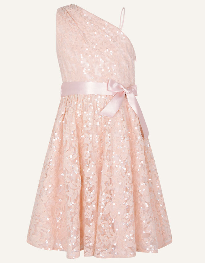 Lacey One-Shoulder Dress, Pink (PINK), large