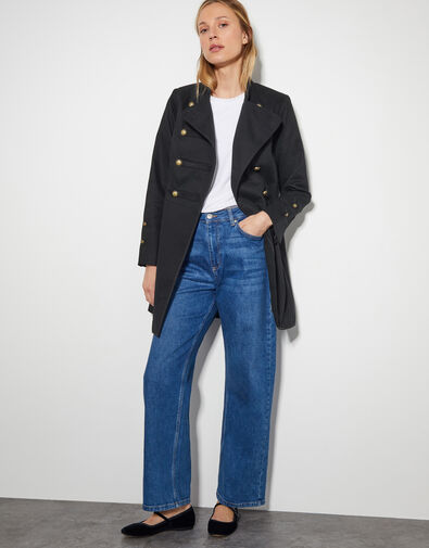 Inez Military Jacket, Black (BLACK), large