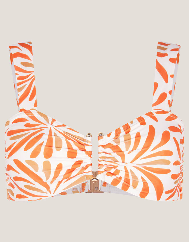 Cece Block Print Bikini Top Orange