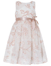 Annie Printed Lace Dress, Ivory (IVORY), large