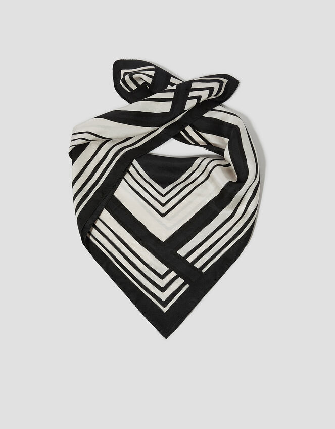 Salma Silk Monochrome Square Scarf, , large