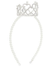 Harriet Pearl and Diamante Crown Headband, , large