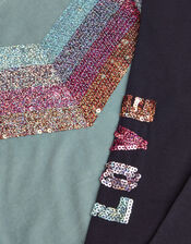 Sequin Velour Hoodie and Leggings Set, Green (GREEN), large