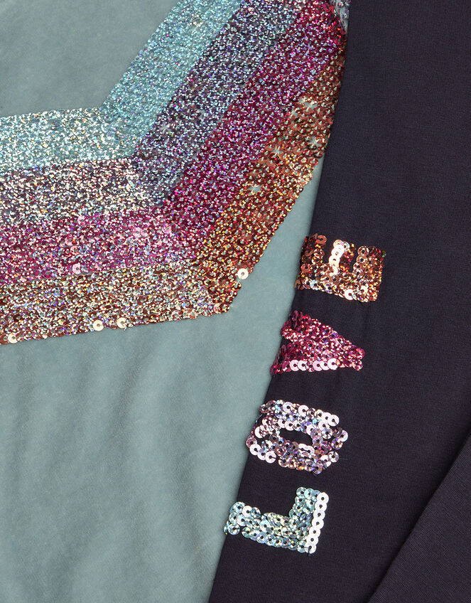 Sequin Velour Hoodie and Leggings Set, Green (GREEN), large