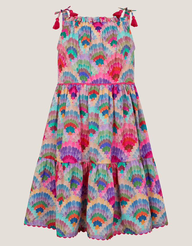 Rainbow Shell Tiered Dress, Multi (MULTI), large