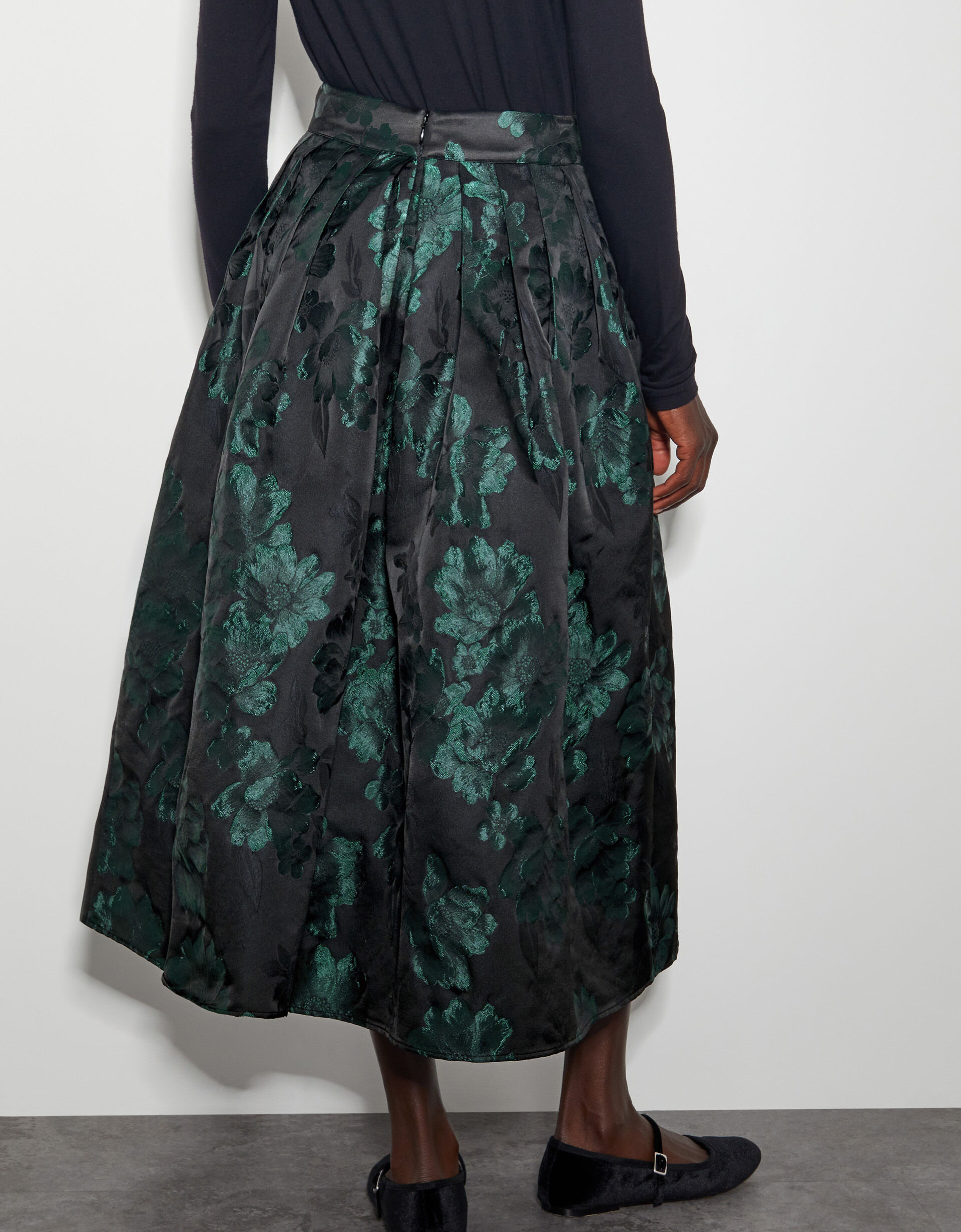 Green jacquard skirt shop