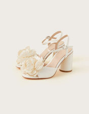 Corsage Bridal Heel Sandals, Ivory (IVORY), large