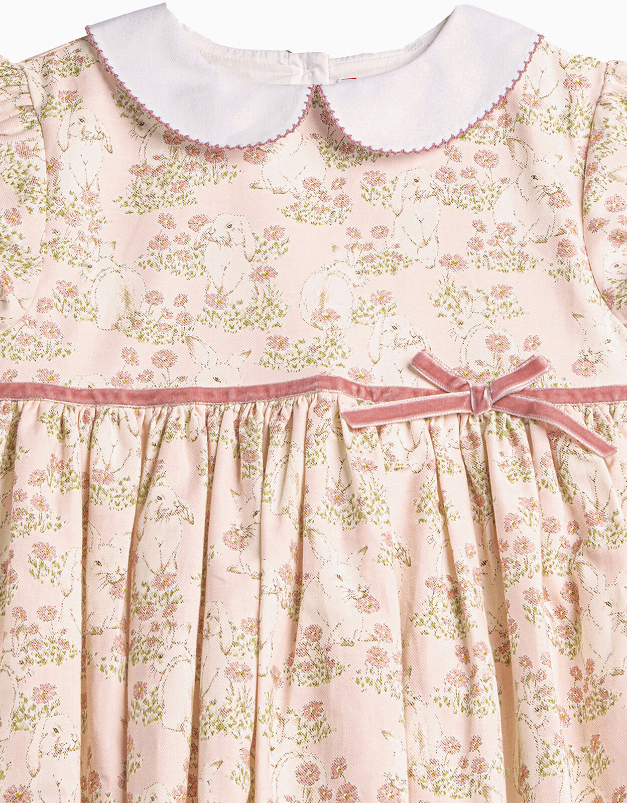 Trotters Bunny Peter Pan Dress Pink