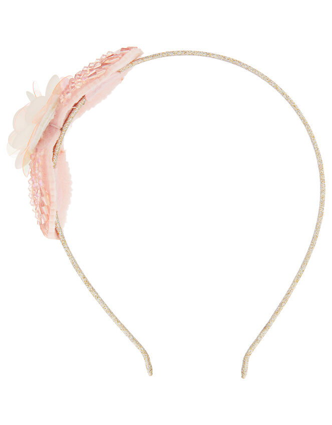 Beaded Leaf Glitter Headband, , large