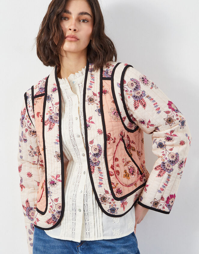 East Madison Floral Quilted Jacket, Multi (MULTI), large