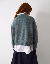 East Zoya Neppy Wool Blend Cardigan, Teal (TEAL), large