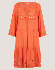 Maddie Mirror Midi Kaftan, Orange (ORANGE), large