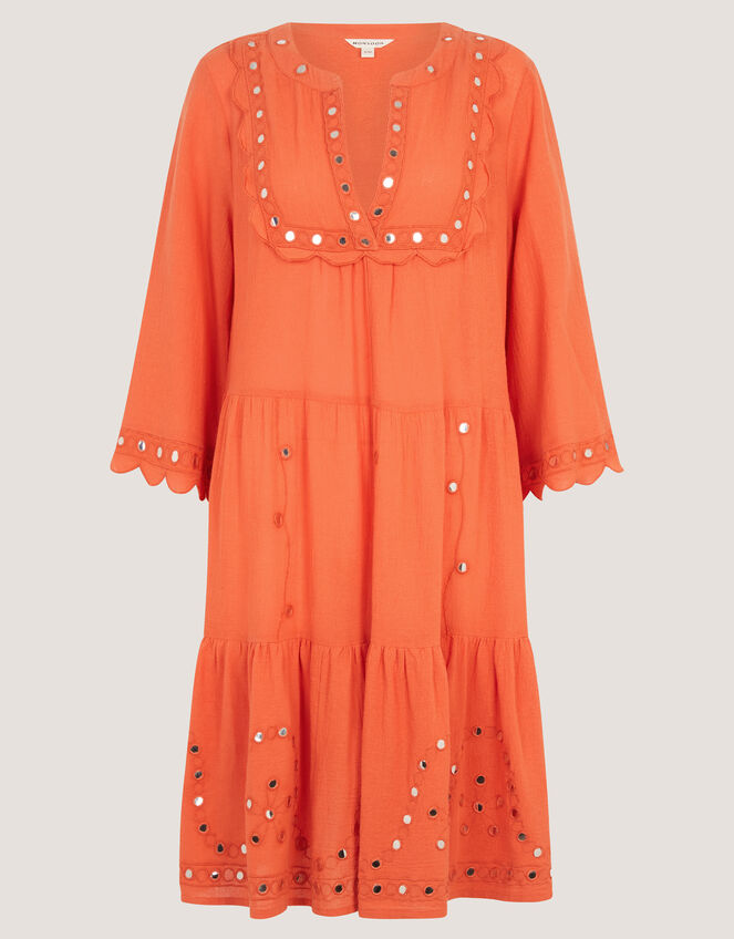 Maddie Mirror Midi Kaftan, Orange (ORANGE), large