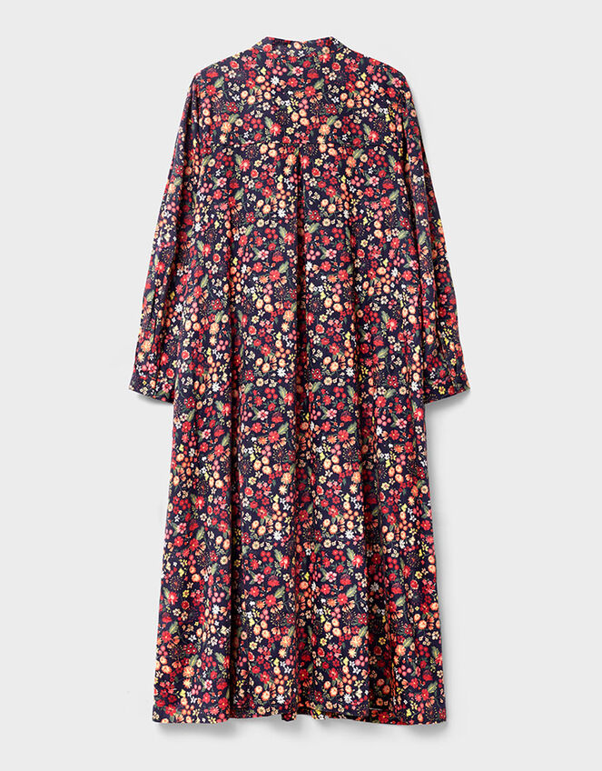 East Mariel Floral Print Cotton Midi Dress, Multi (MULTI), large