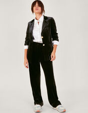 Verity Velvet Single Breasted Jacket, Black (BLACK), large