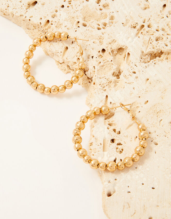 Beaded Hoop Earrings, , large
