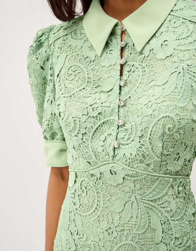 green lace dress with sleeves On This Day Emerald Shop the Mint Crafted from high Double Second Green Long Sleeve