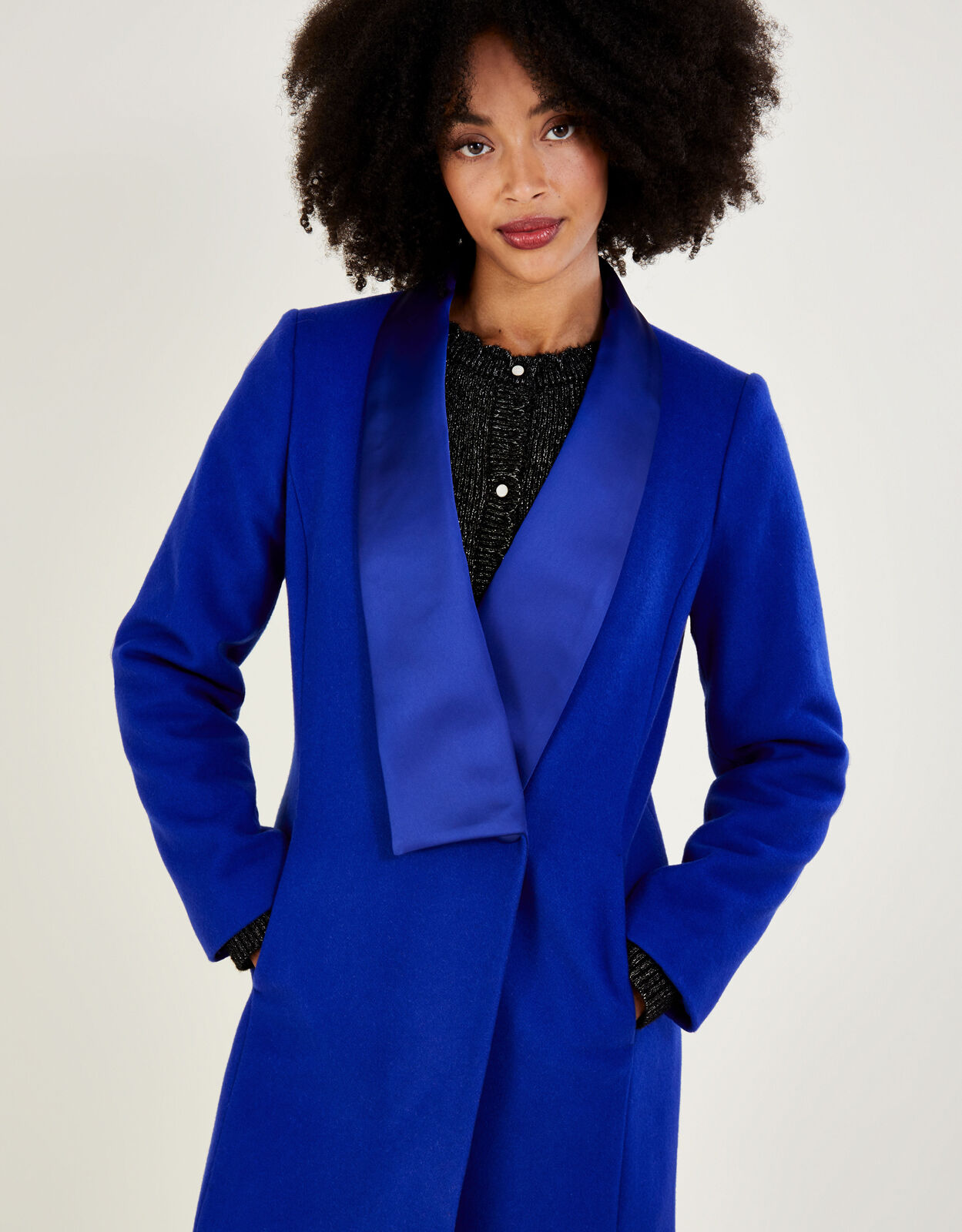 Long blue hotsell coat womens