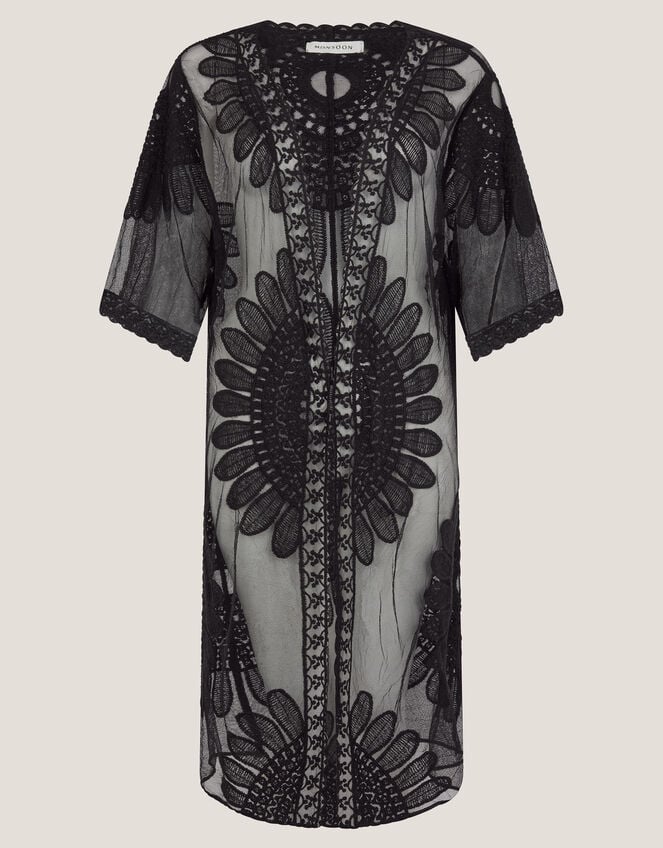 Stevie Lace Beach Cover Up, Black (BLACK), large