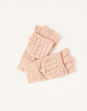 Daisy Sparkle Capped Gloves, Pink (PINK), large