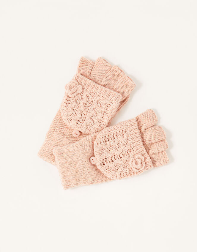 Daisy Sparkle Capped Gloves, Pink (PINK), large