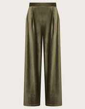 Shay Rib Wide Leg Trousers, Green (KHAKI), large