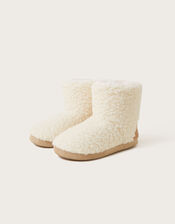 Faux Shearling Soft Slipper Boots, Ivory (IVORY), large