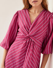 Stella Stripe Twist-Front Maxi Dress, Pink (PINK), large