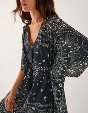 Bodhi Print Mini Kaftan, Black (BLACK), large