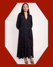 East Micah Foil Print Dress, Black (BLACK), large