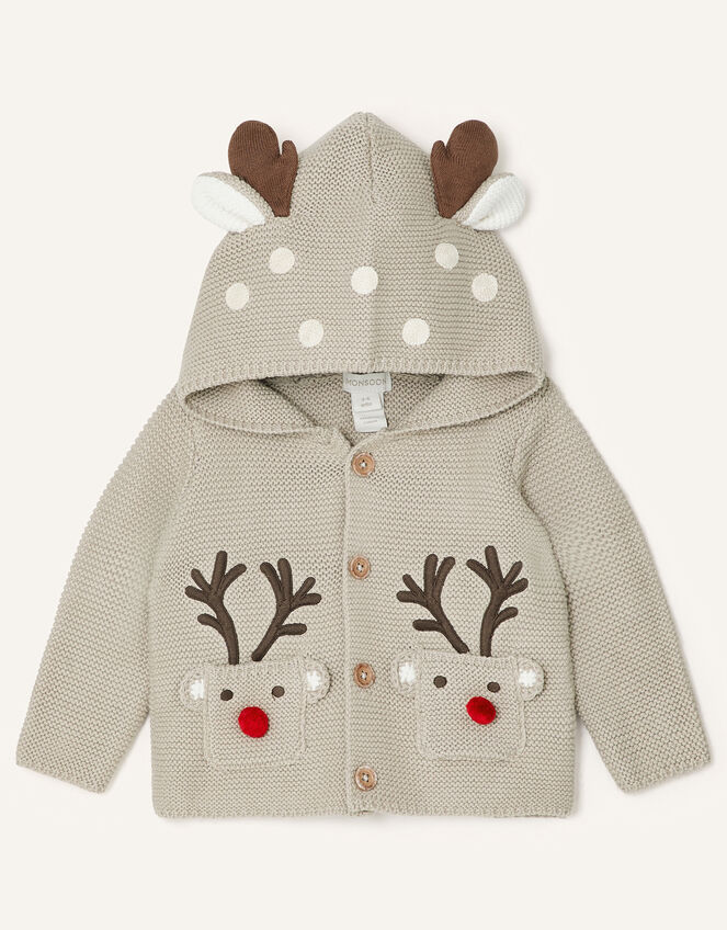Newborn Reindeer Cardigan, Multi (MULTI), large
