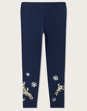 Reindeer Leggings, Blue (NAVY), large