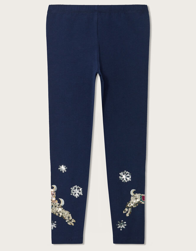 Reindeer Leggings, Blue (NAVY), large