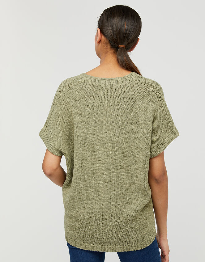 Tyla Tape Yarn Jumper, Green (KHAKI), large