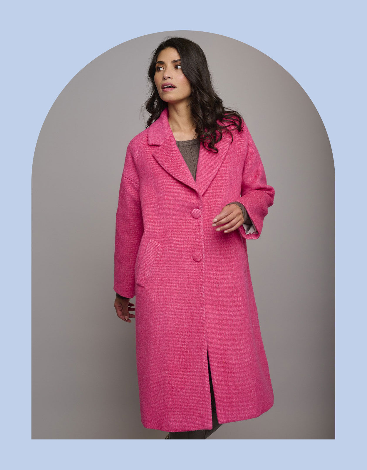 Pink single breasted coat top