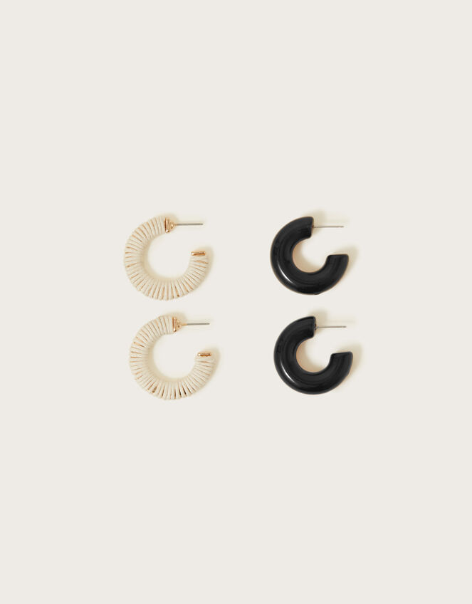 Resin Textured Hoop Earrings Twinset, , large