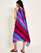 Eliza Beaded Halter Dress, Red (RED), large