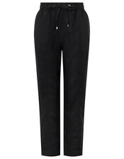 Lightweight Joggers in Pure Linen, Black (BLACK), large