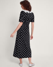 Sally Spot Maxi Dress, Black (BLACK), large