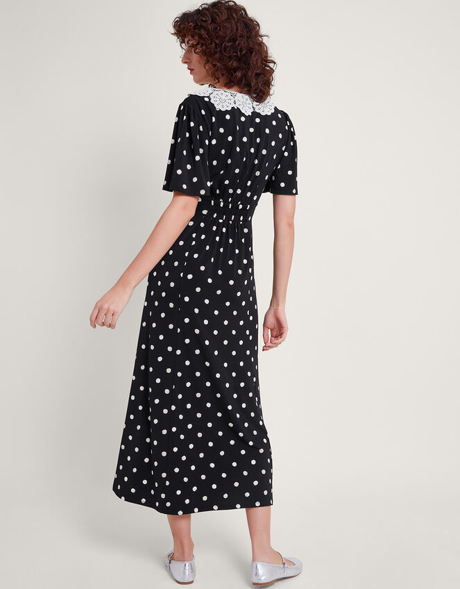 Sally Spot Maxi Dress, Black (BLACK), large