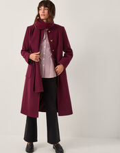 Alicia Scarf Coat, Red (BURGUNDY), large