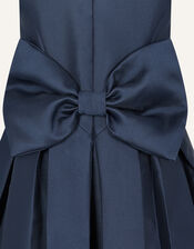 Katharine Duchess Twill High-Low Dress, Blue (NAVY), large