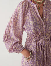 Maison Hotel Floral Tie Dress, Purple (PURPLE), large