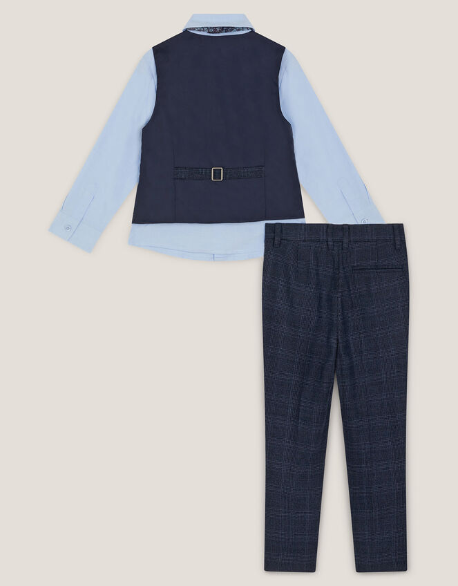 Four-Piece Oliver Check Suit, Blue (NAVY), large