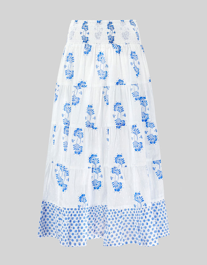 East Amber Floral Tiered Maxi Skirt, Ivory (IVORY), large