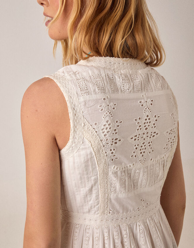 Maison Hotel Gino Broderie Lace Maxi Dress, White (WHITE), large