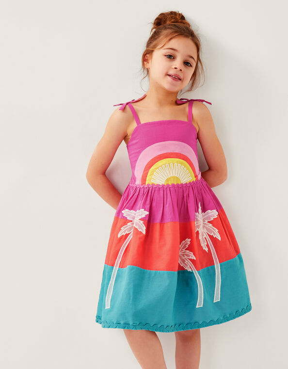 Sunset Embroidered Cotton Sundress, Multi (MULTI), large