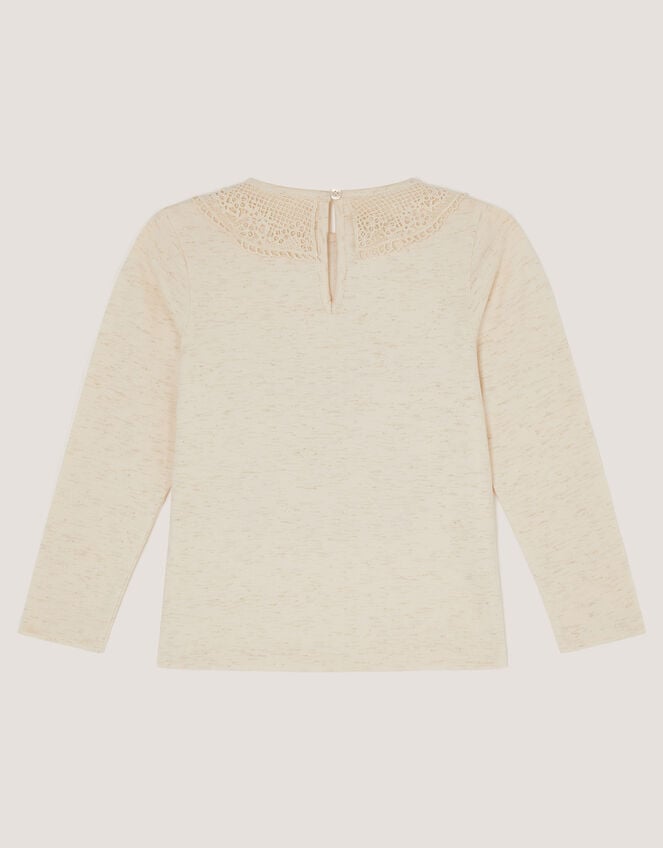 Sequin Butterfly Long Sleeve Top, Ivory (IVORY), large