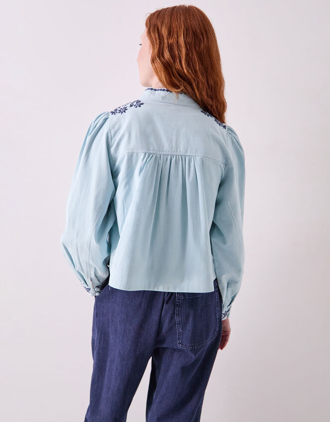 East Estelle Floral Embroidered Jacket, Blue (BLUE), large