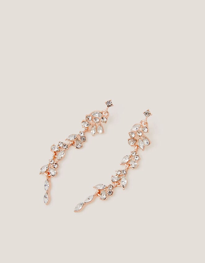 Diamanté Gemstone Drop Earrings, , large